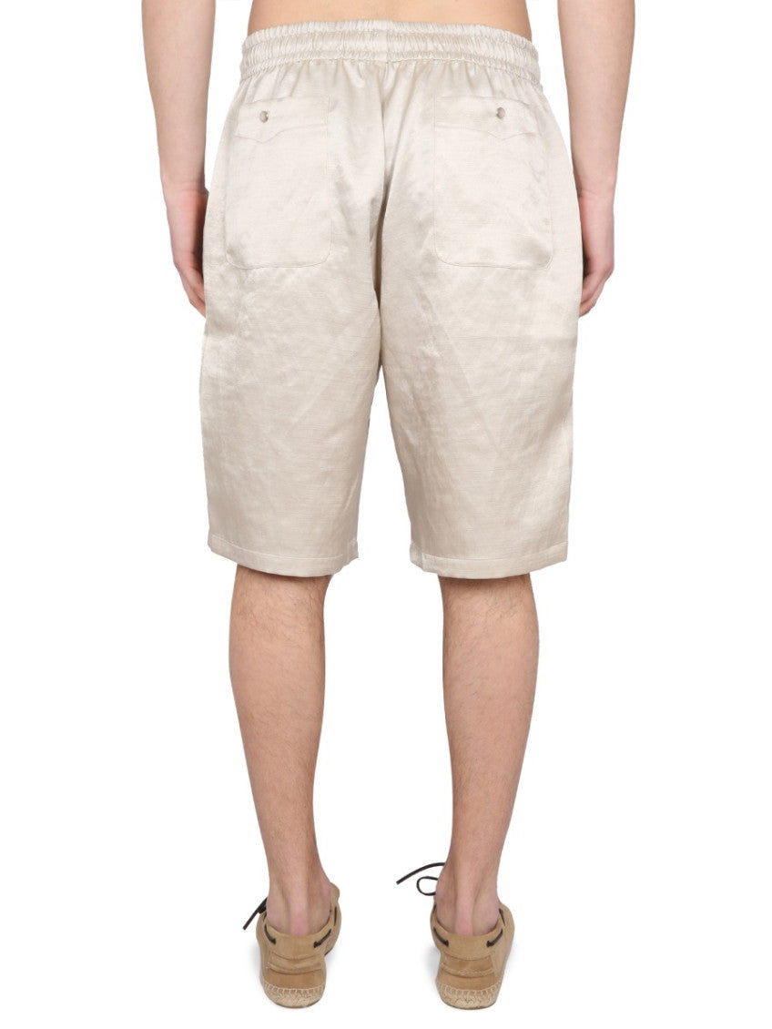 Beige Solid Regular Shorts 4