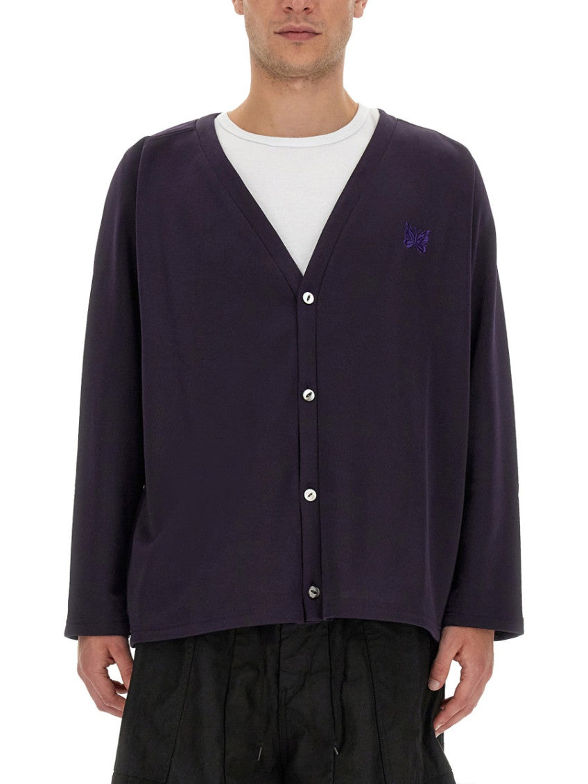 Dark Purple Logo Cardigan 1