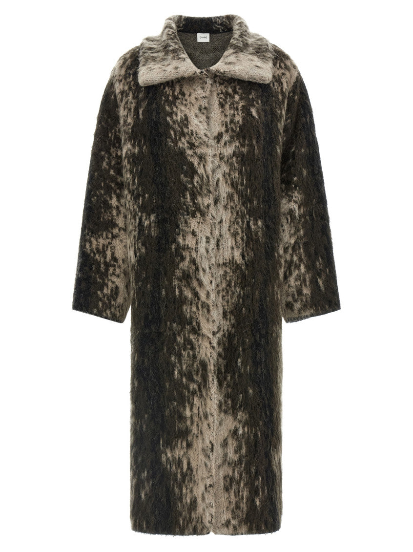 Brown Animal Print Trench Coat 1