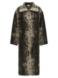 Brown Animal Print Trench Coat 1