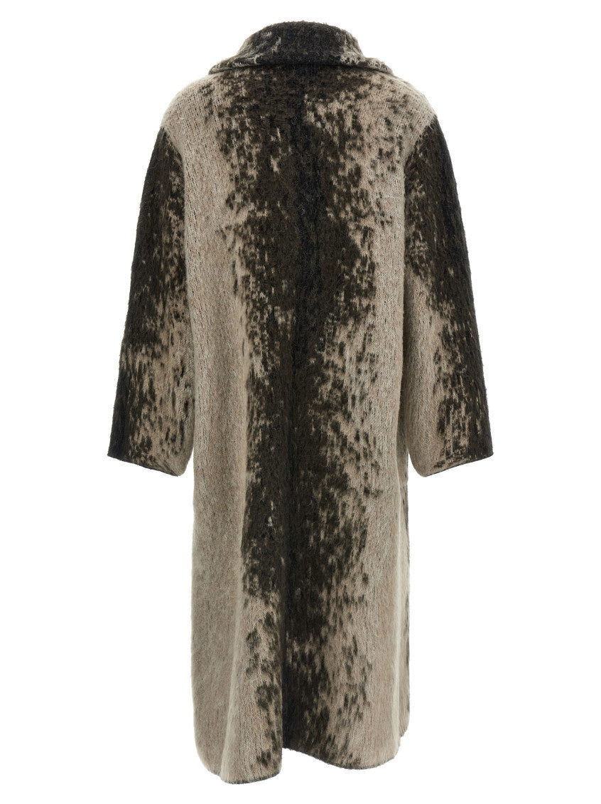 Brown Animal Print Trench Coat 2