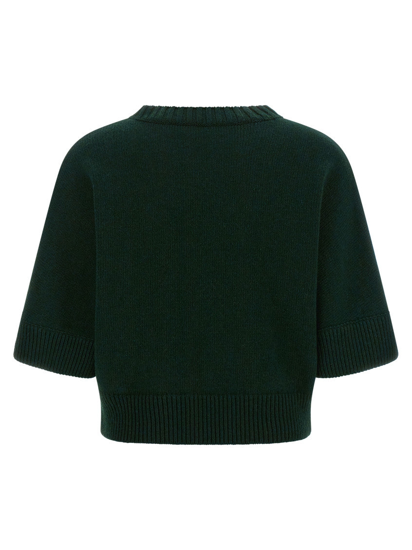 Green Embellished Crew Neck Sweater 2