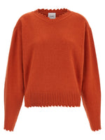 Orange Textured Crew Neck Sweater 1