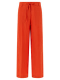 Orange Straight Flat Front Pants 1