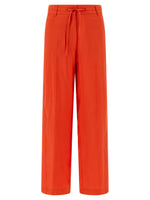 Orange Straight Flat Front Pants 1