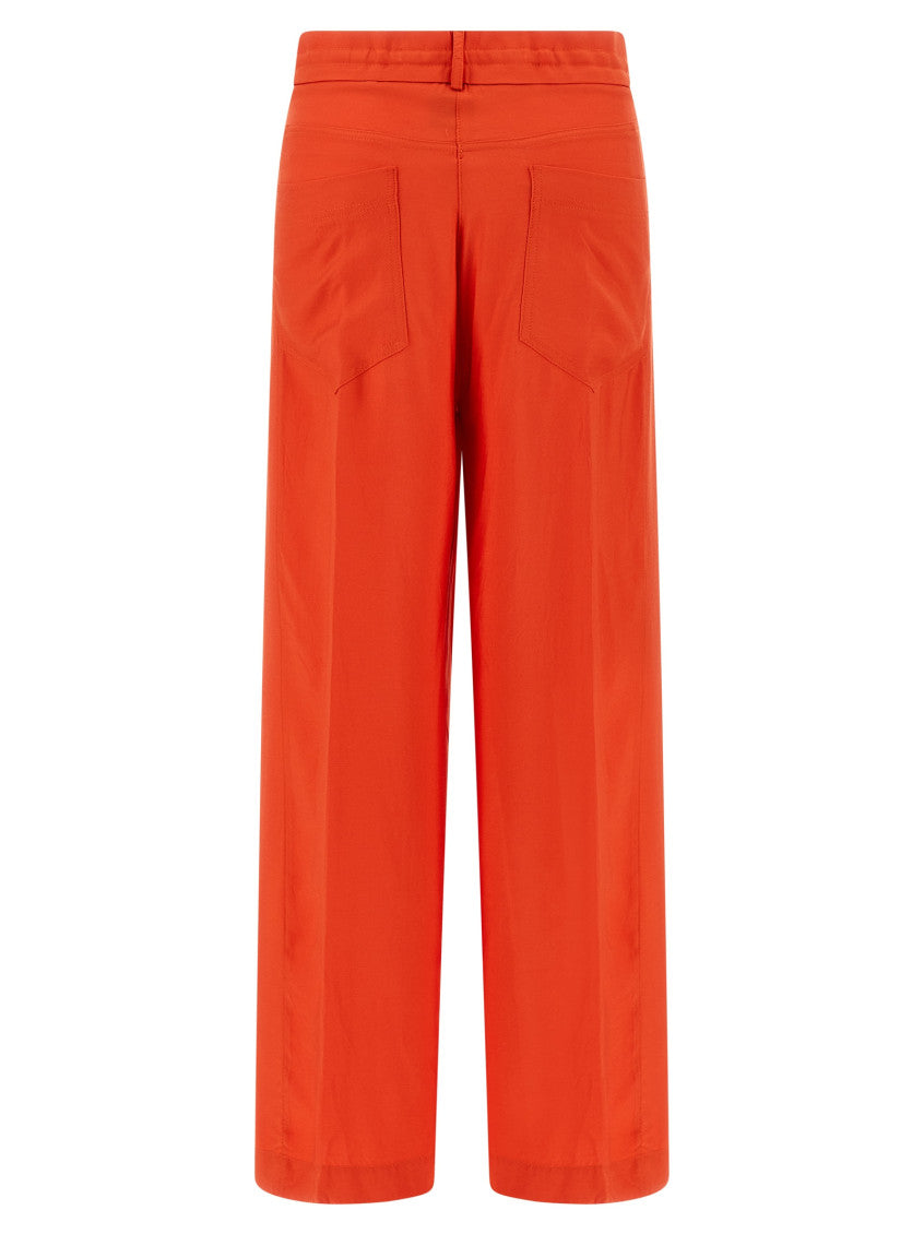 Orange Straight Flat Front Pants 2
