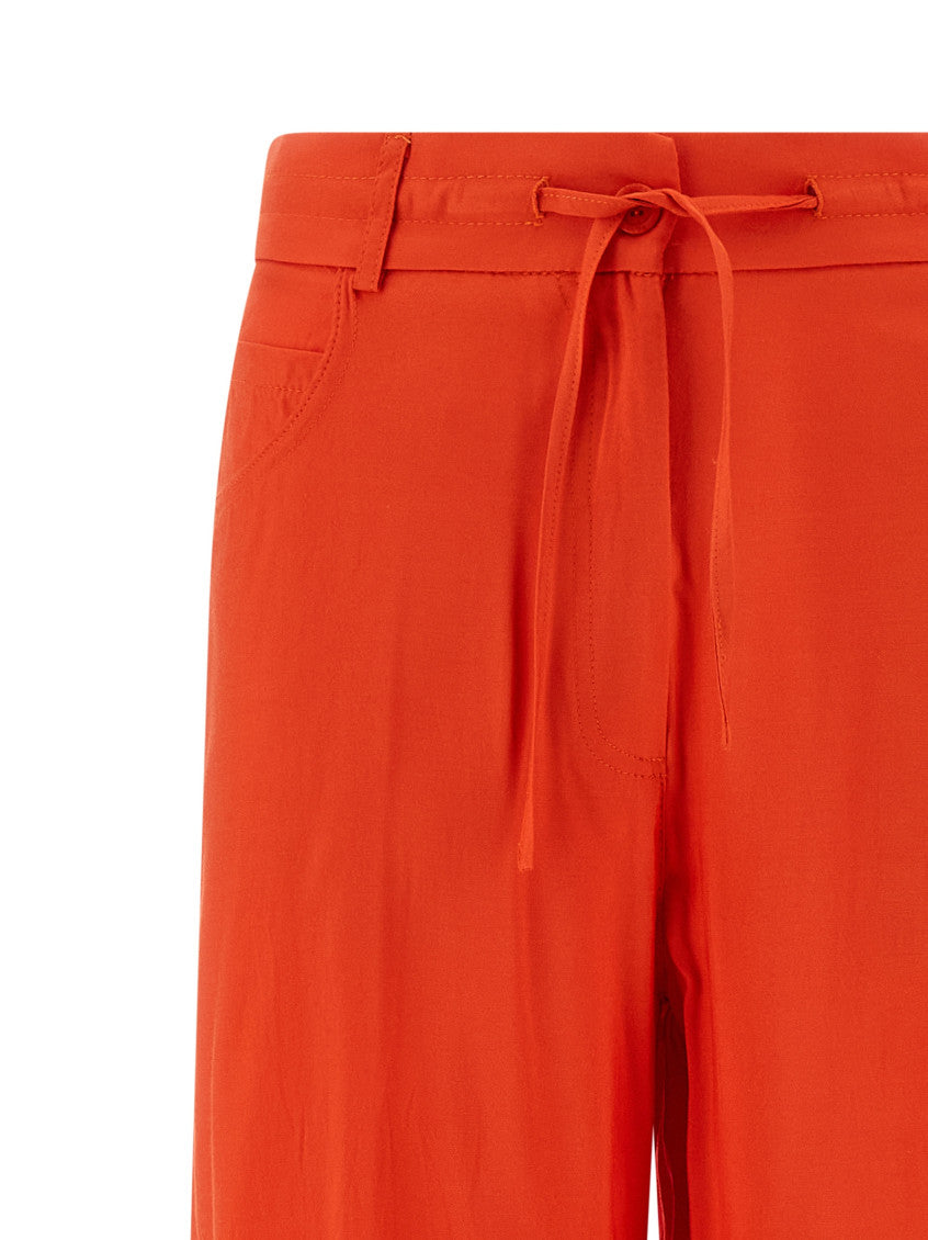Orange Straight Flat Front Pants 3