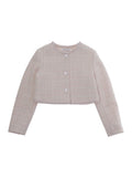 Girls Pink Textured Cardigan 1