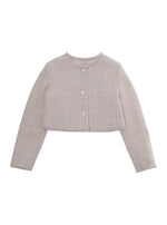 Girls Pink Textured Cardigan 1