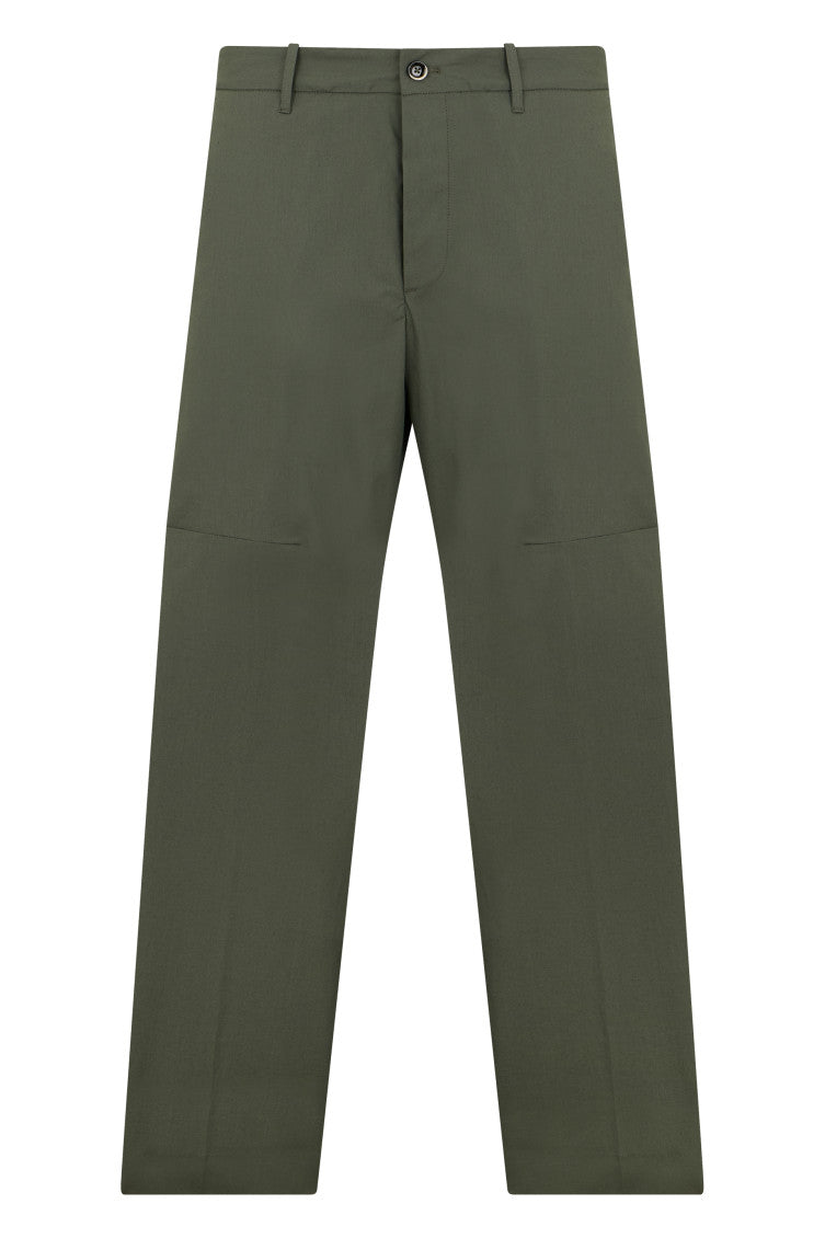 Green Flat Front Trousers 1