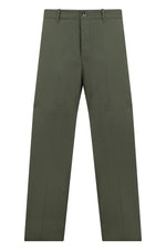 Green Flat Front Trousers 1