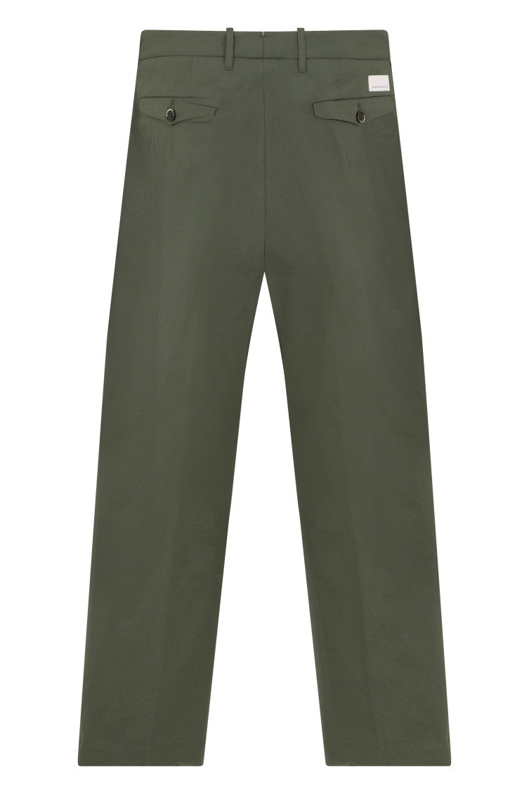 Green Flat Front Trousers 2