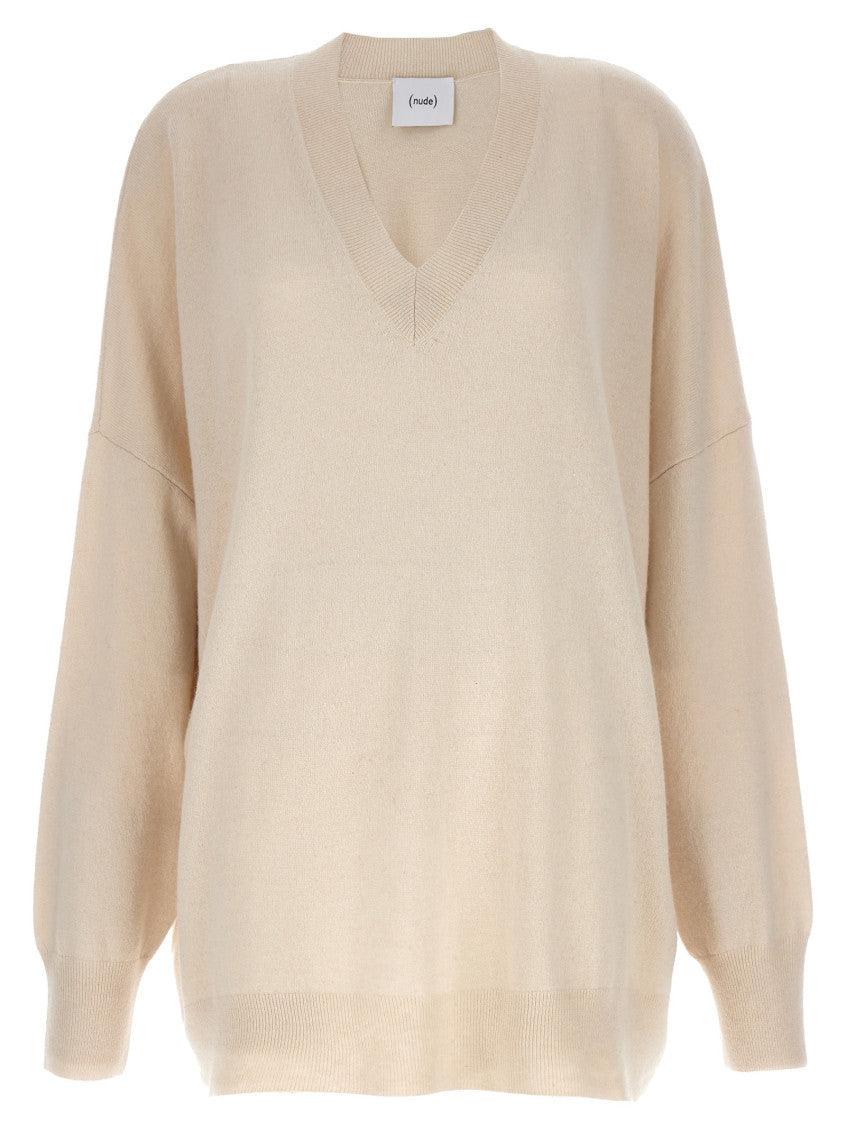 Off White V Neck Sweater 1
