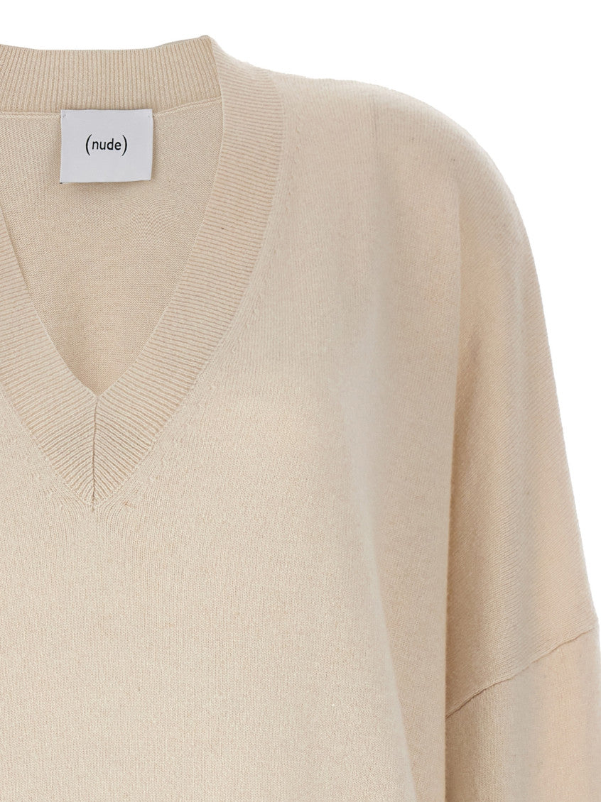 Off White V Neck Sweater 3