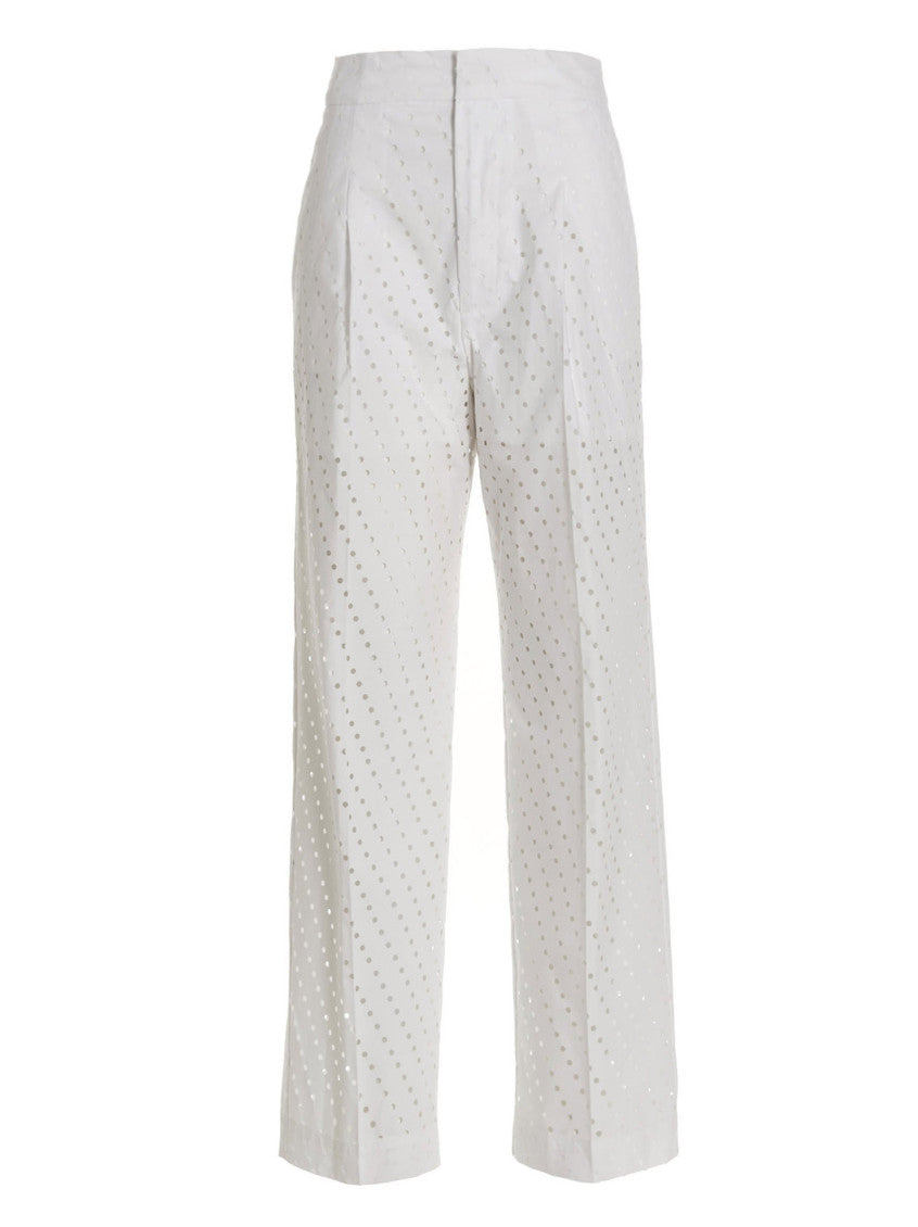 White Straight Flat Front Pant 1