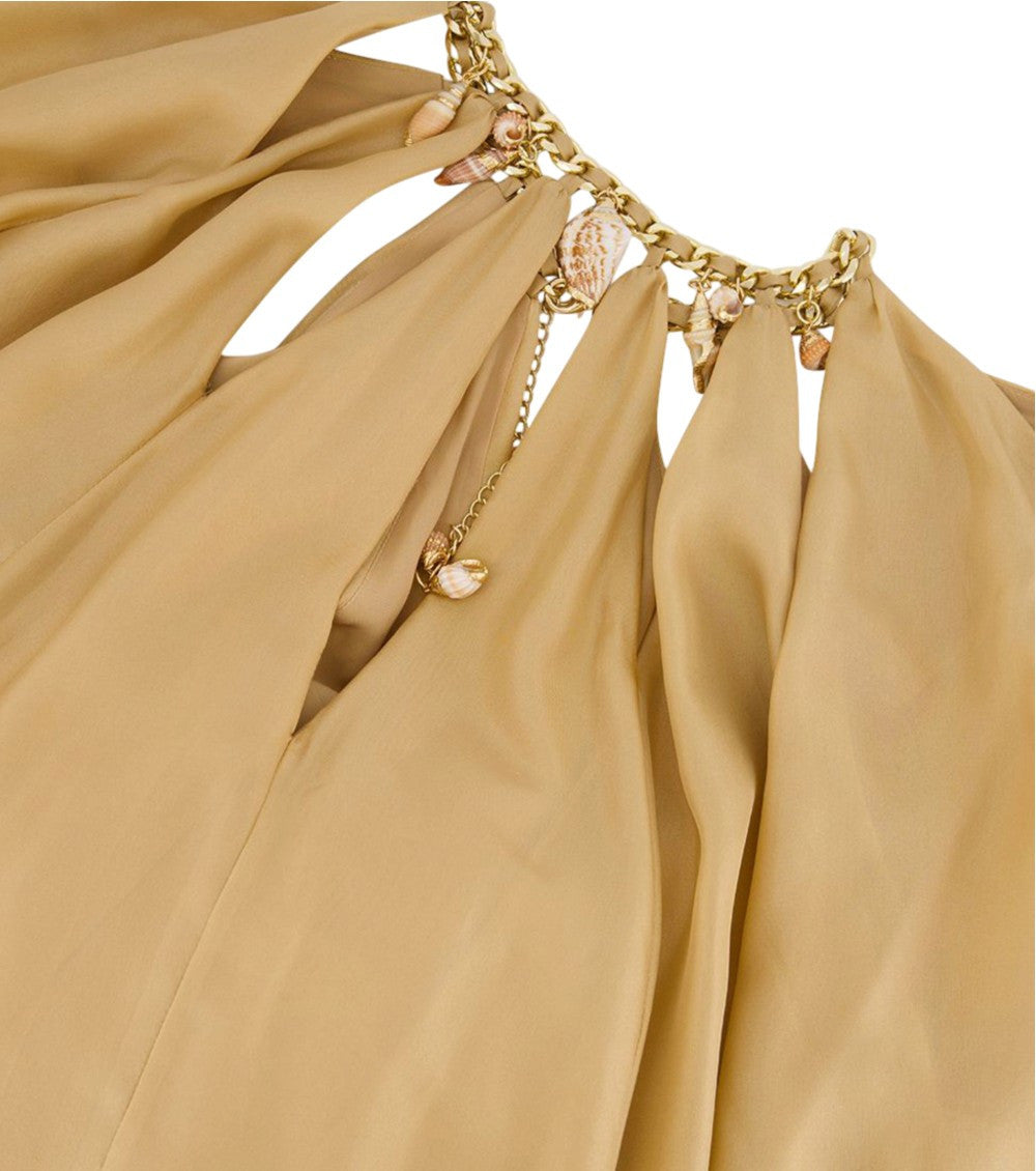 Golden Crew Neck Maxi Dress 4