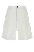 White Solid Bermuda Shorts 1