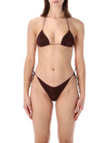 Brown Textured Swimwear 1