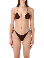 Brown Textured Swimwear 1