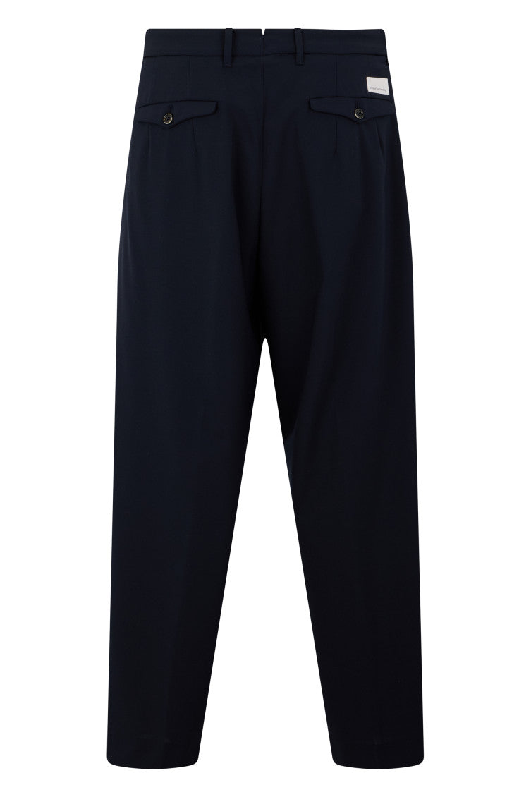 Navy Blue Tapered Trousers 2