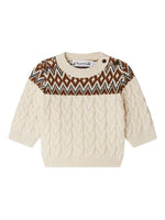 Baby Boy Beige Color Block  Sweater 1