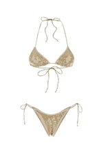 Beige Embellished Swimwear 1