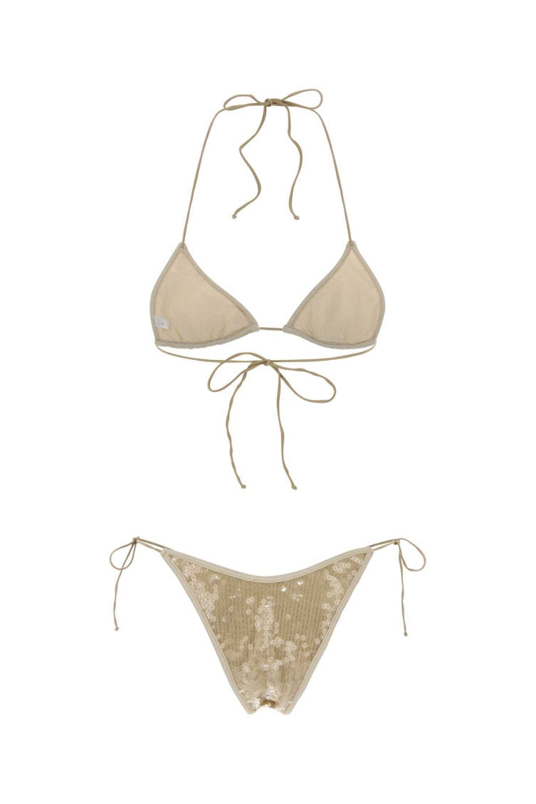Beige Embellished Swimwear 2