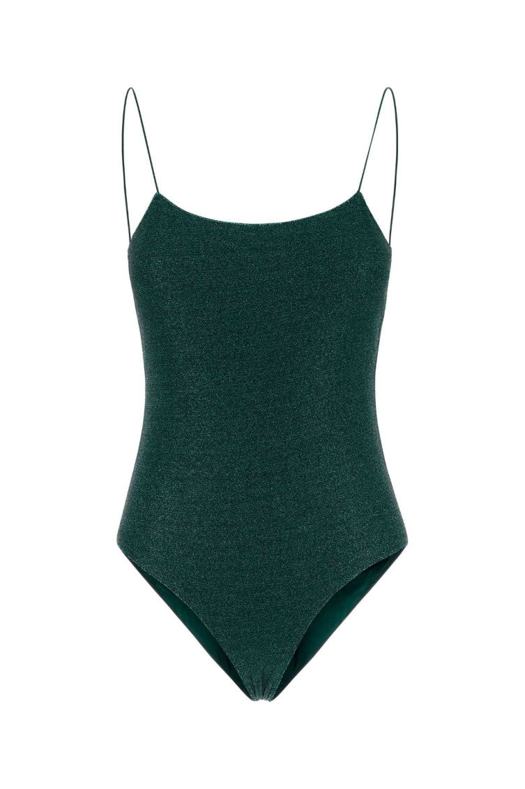 Green Solid Swimwear 1