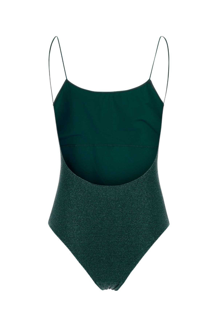 Green Solid Swimwear 2