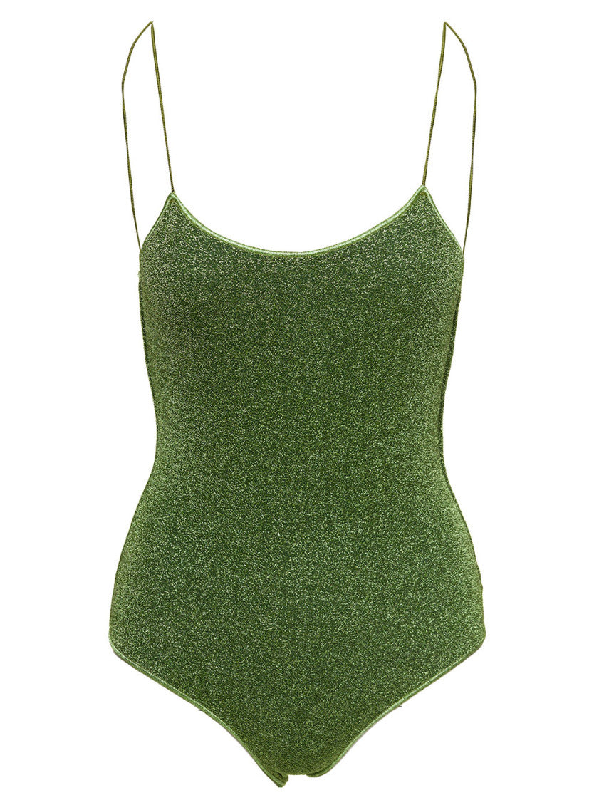 Green Solid Swimsuit 1