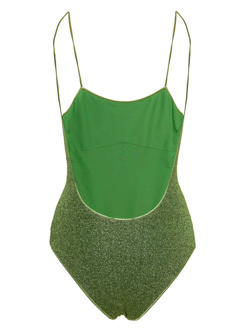 Green Solid Swimsuit 2