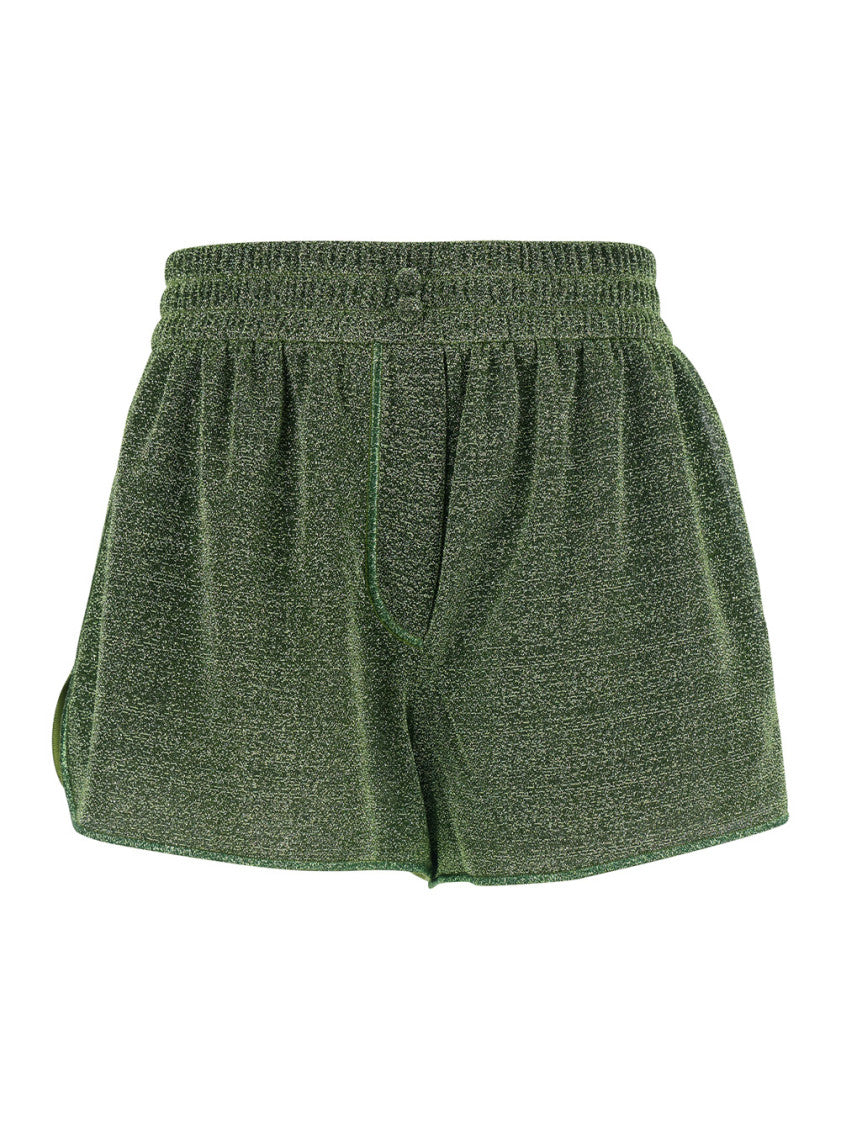 Green Textured Shorts 1