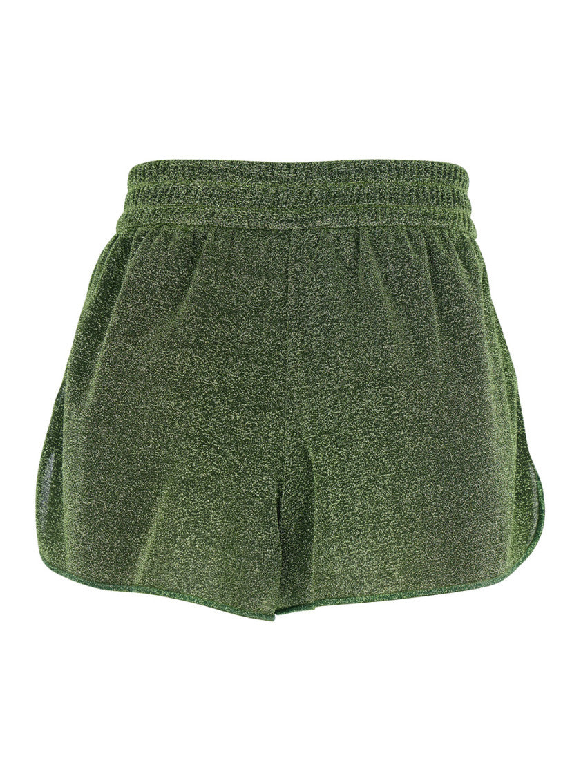 Green Textured Shorts 2