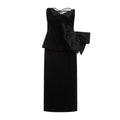 Black Sleeveless Wool Midi Dress 1