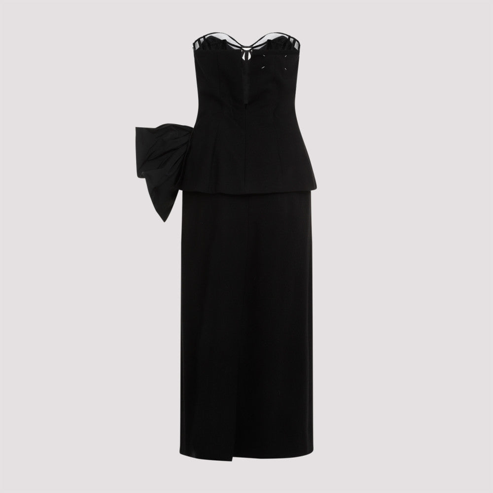 Black Sleeveless Wool Midi Dress 4