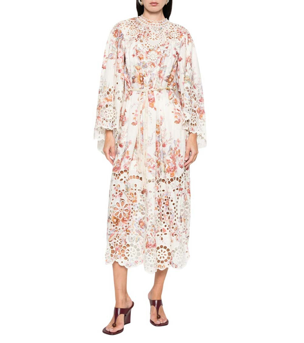 Multicolor Round Neck Maxi Dress 2