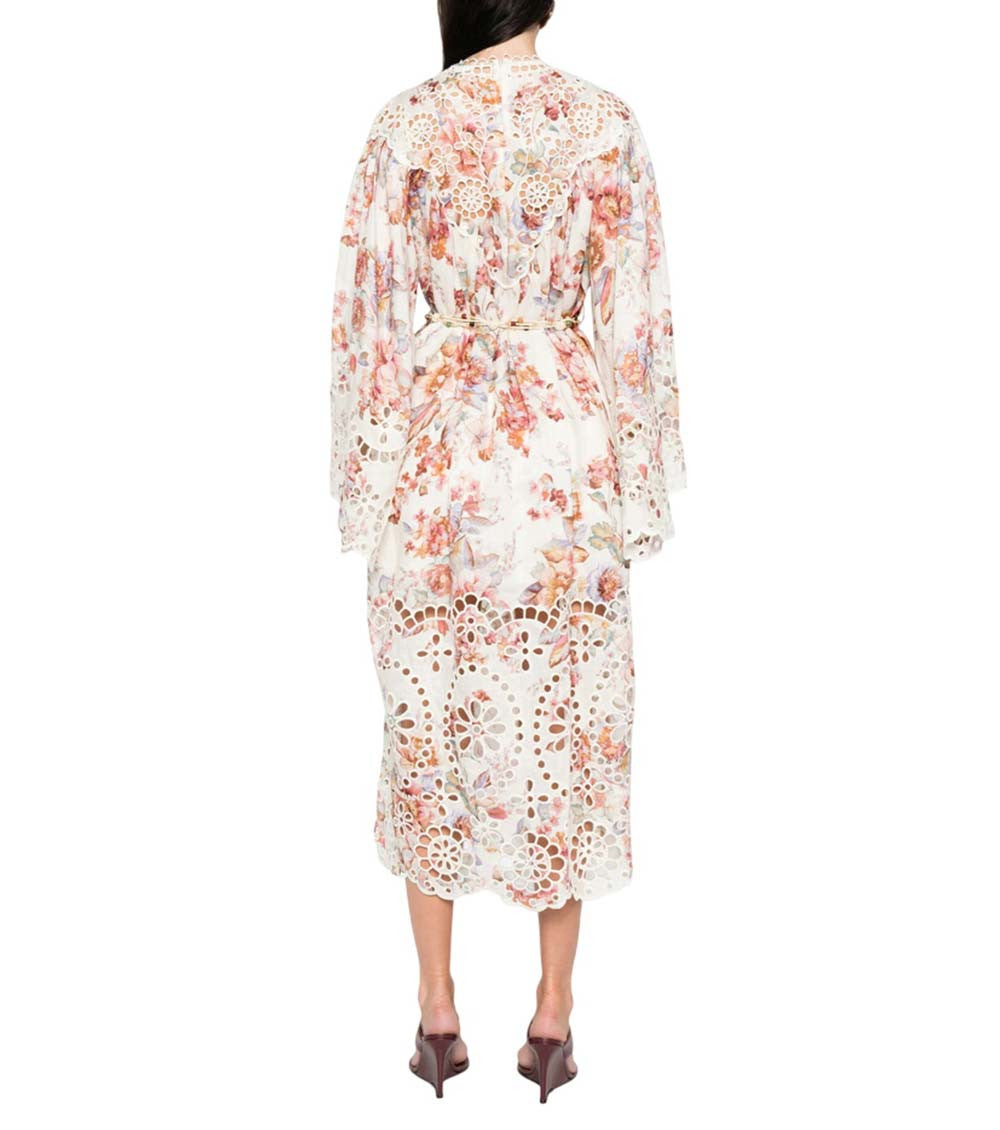 Multicolor Round Neck Maxi Dress 3
