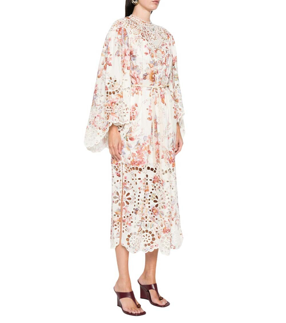 Multicolor Round Neck Maxi Dress 4