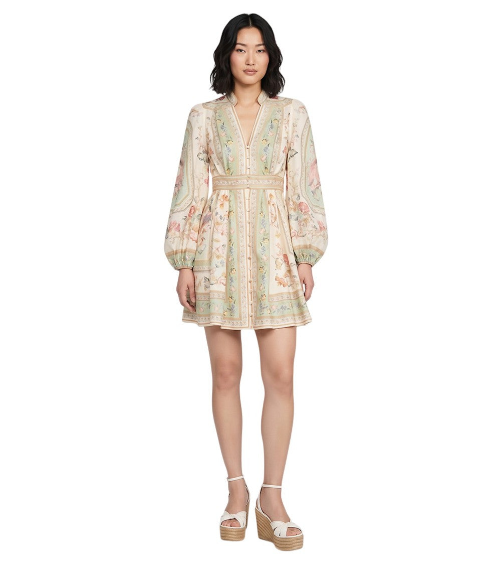 Multicolor V Neck Mini Dress 1