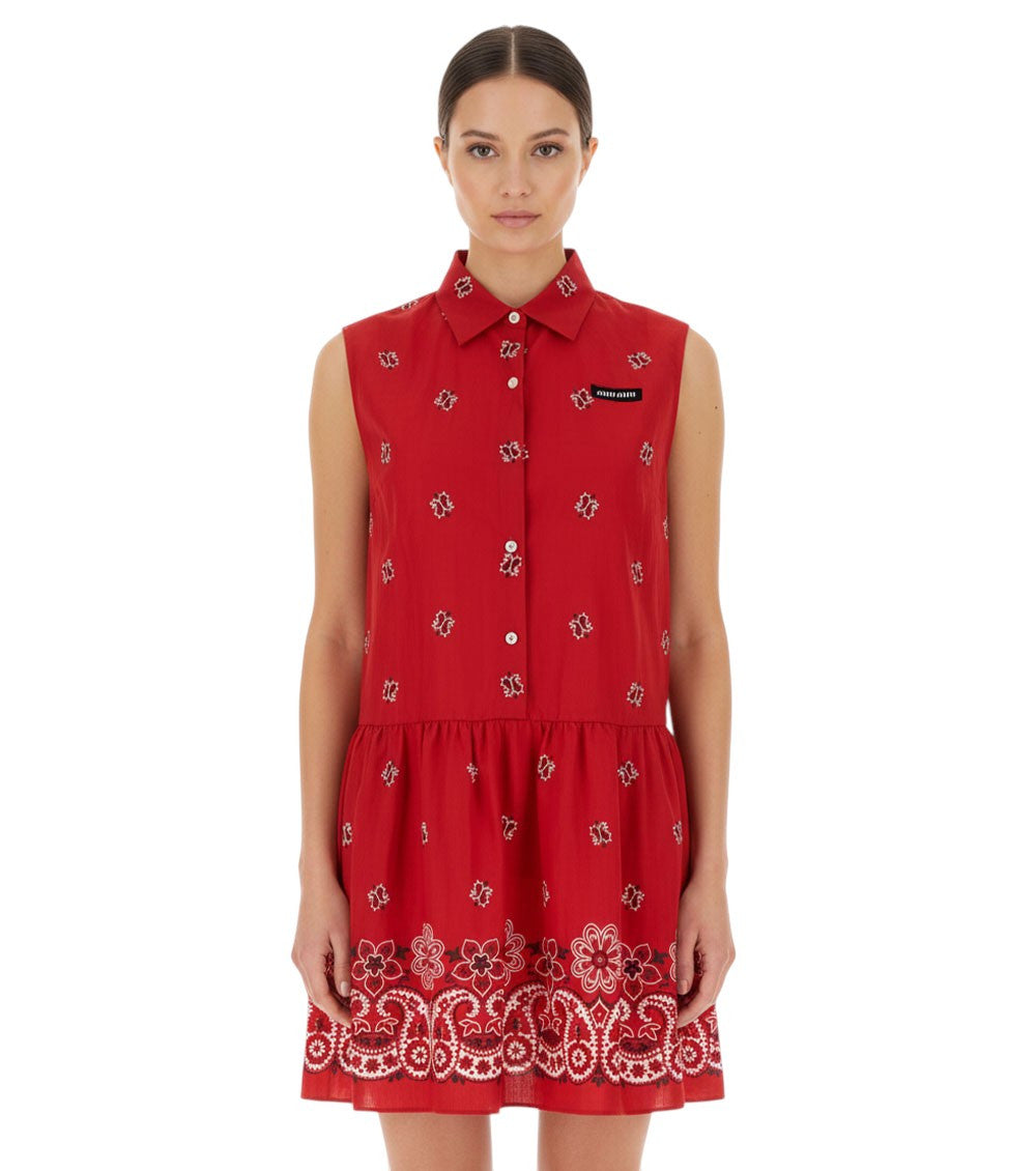 Red Shirt Collar Mini Dress 1