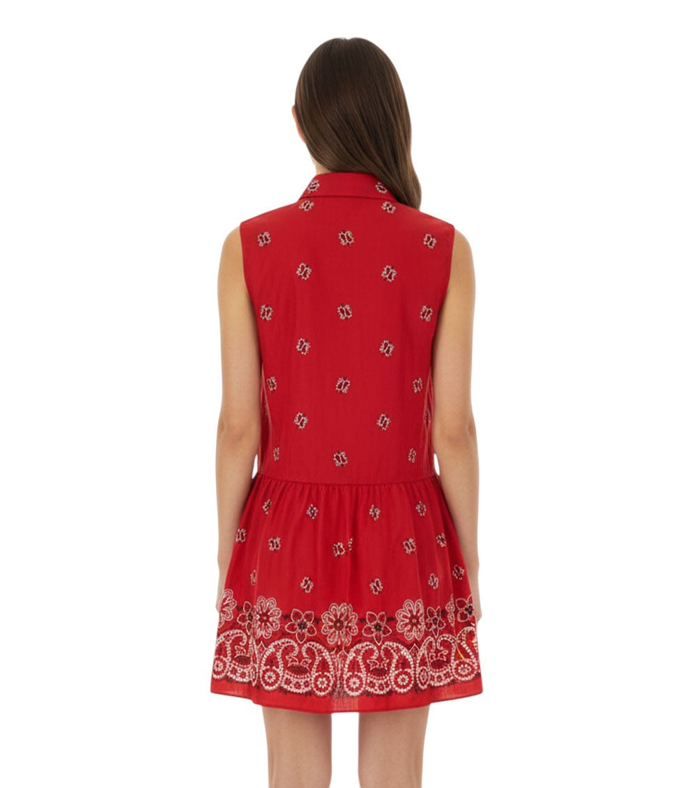 Red Shirt Collar Mini Dress 2