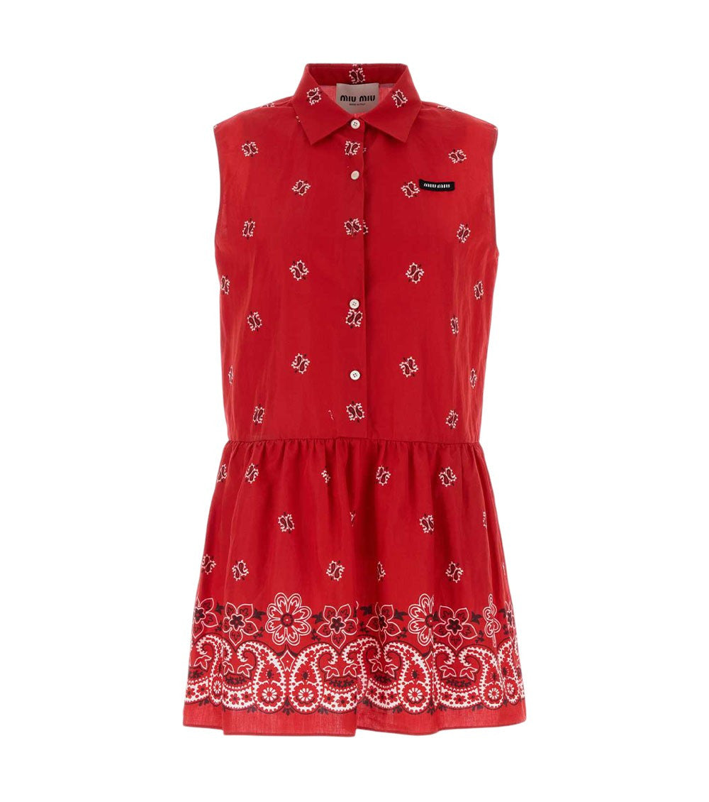 Red Shirt Collar Mini Dress 3