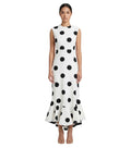 White Crew Neck Midi Dress 1