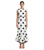 White Crew Neck Midi Dress 1