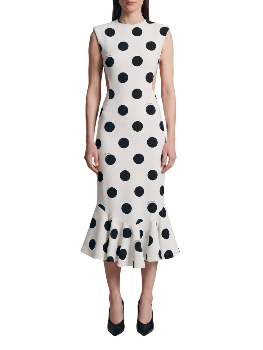 White Crew Neck Midi Dress 1
