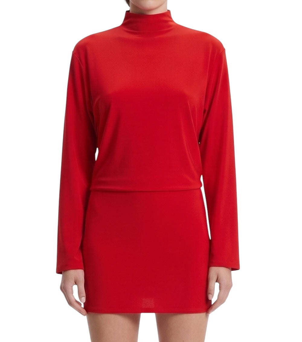 Red Boat Neck Mini Dress 1