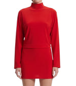 Red Boat Neck Mini Dress 1