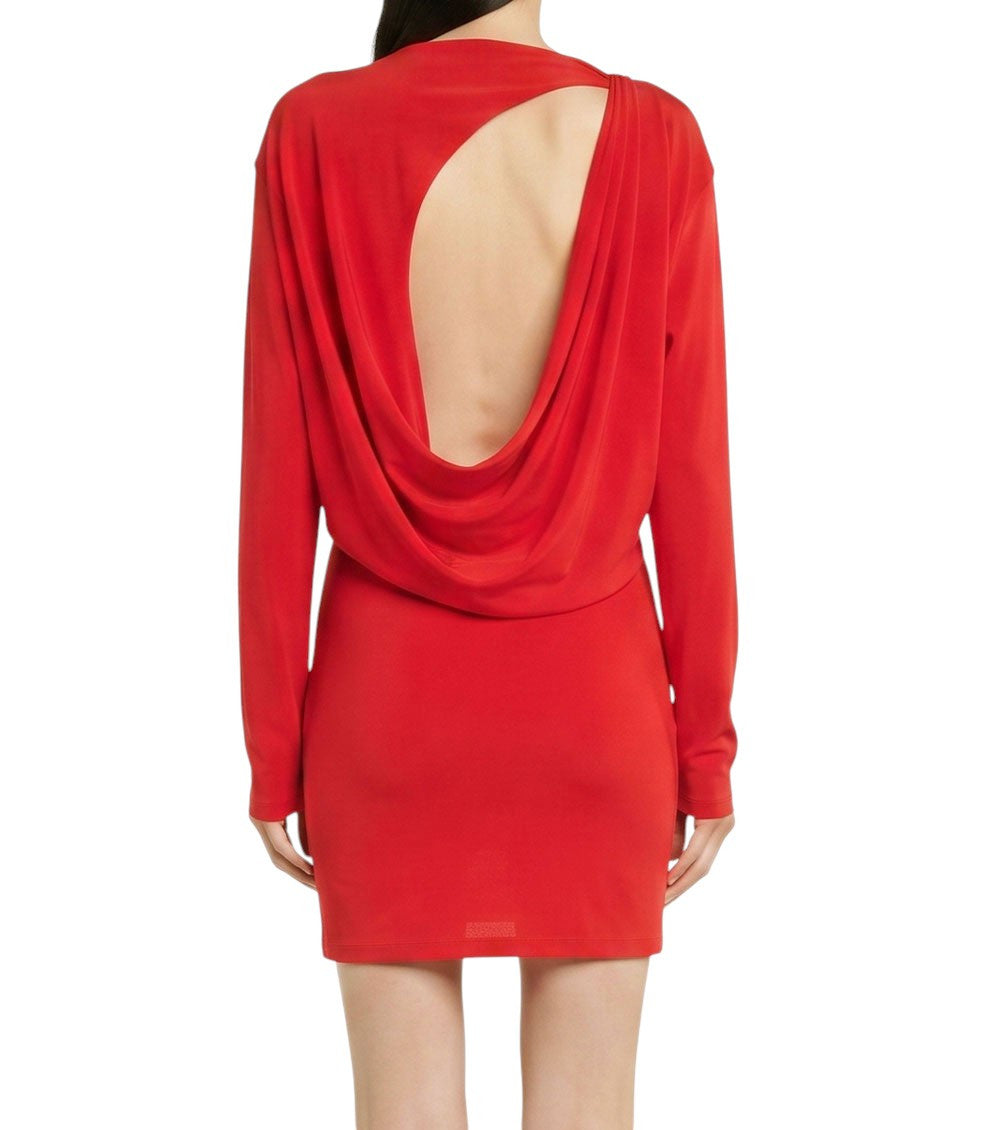 Red Boat Neck Mini Dress 2