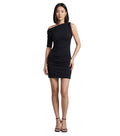 Black Boat Neck Mini Dress 1