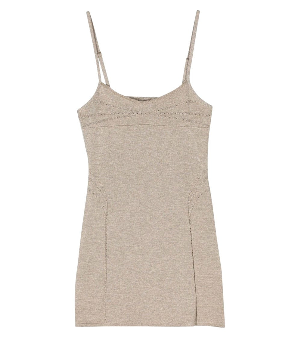 Light Grey Scoop Neck Mini Dress 3